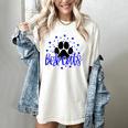 Blue Bobcats School Spirit Coquette Bow Mascot Teacher Women's Comfort Colors T-Shirt Ivory