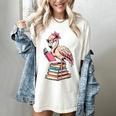 Book Lover Cute Flamingo Reading Teacher Librarian Women Women's Comfort Colors T-Shirt Ivory