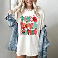 Christmas Coquette Bow Teacher Teach Love Inspire Women's Comfort Colors T-Shirt Ivory Christmas Coquette Bow Teacher Teach Love Inspire Women's Comfort Colors T-Shirt Ivory