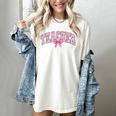 Coquette Bow Back To School First Day Teacher Women's Comfort Colors T-Shirt Ivory Coquette Bow Back To School First Day Teacher Women's Comfort Colors T-Shirt Ivory