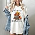 Fall In Love With Reading Book Autumn Teachers Pumpkins Women's Comfort Colors T-Shirt Ivory