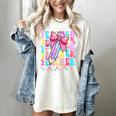 Groovy Teacher Cute Coquette Bow Flower Retro Back To School Women's Comfort Colors T-Shirt Ivory