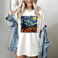 Halloween Pumpkin Starry Night Van Gogh Art Teacher Women's Comfort Colors T-Shirt Ivory Halloween Pumpkin Starry Night Van Gogh Art Teacher Women's Comfort Colors T-Shirt Ivory