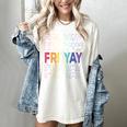 Happy Fri Yay Teacher Friday Saying Women's Comfort Colors T-Shirt Ivory Happy Fri Yay Teacher Friday Saying Women's Comfort Colors T-Shirt Ivory