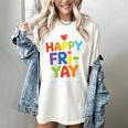 Happy Fri-Yay Teacher Life Weekend Pun Happy Friday Women's Comfort Colors T-Shirt Ivory