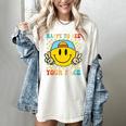 Happy To See Your Face Hippie Smile Back To School Teachers Women's Comfort Colors T-Shirt Ivory
