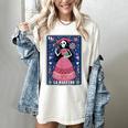 La Maestra Halloween Mexican Bingo Card Teacher Lottery Card Women's Comfort Colors T-Shirt Ivory