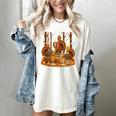 Librarian Turkey Reading Book Fall Thanksgiving Teacher Women's Comfort Colors T-Shirt Ivory