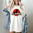 Nerdy No Internet Dinosaur Computer Science Teacher Women's Comfort Colors T-Shirt Ivory