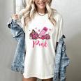 In October We Wear Pink Apple Teacher Daisy Breast Cancer Women's Comfort Colors T-Shirt Ivory In October We Wear Pink Apple Teacher Daisy Breast Cancer Women's Comfort Colors T-Shirt Ivory