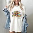 One Thankful Teacher Cute Thanksgiving Turkey School Women's Comfort Colors T-Shirt Ivory