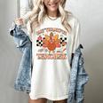 One Thankful Teacher Thanksgiving Retro Groovy Fall Teachers Women's Comfort Colors T-Shirt Ivory One Thankful Teacher Thanksgiving Retro Groovy Fall Teachers Women's Comfort Colors T-Shirt Ivory