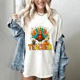 One Thankful Teacher Thanksgiving Turkey Cute Crayon Pencil Women's Comfort Colors T-Shirt Ivory One Thankful Teacher Thanksgiving Turkey Cute Crayon Pencil Women's Comfort Colors T-Shirt Ivory