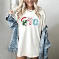 PTO Santa Hat Reindeer Parent Teacher Organization Christmas Women's Comfort Colors T-Shirt Ivory