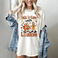 Retro Fall In Love With Learning Autumn Pumpkin Teacher Kids Women's Comfort Colors T-Shirt Ivory Retro Fall In Love With Learning Autumn Pumpkin Teacher Kids Women's Comfort Colors T-Shirt Ivory
