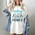 Retro Groovy Teaching Is My Super Power Teacher's Present Men Women Women's Comfort Colors T-Shirt Ivory Retro Groovy Teaching Is My Super Power Teacher's Present Men Women Women's Comfort Colors T-Shirt Ivory