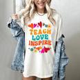 Retro Teach Love Inspire Back To School Teachers Women's Comfort Colors T-Shirt Ivory Retro Teach Love Inspire Back To School Teachers Women's Comfort Colors T-Shirt Ivory