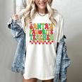 Santas Favorite Teacher Retro Groovy Christmas Xmas Women Women's Comfort Colors T-Shirt Ivory