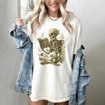 Skeleton Book Floral Skull Halloween Teacher Costume Women's Comfort Colors T-Shirt Ivory Skeleton Book Floral Skull Halloween Teacher Costume Women's Comfort Colors T-Shirt Ivory