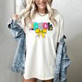 Teach Coquette Bow Teacher Back To School Happy First Day Women's Comfort Colors T-Shirt Ivory Teach Coquette Bow Teacher Back To School Happy First Day Women's Comfort Colors T-Shirt Ivory