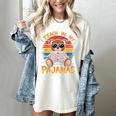 I Teach In My Pajamas Teacher Sunset Bear Retro Women's Comfort Colors T-Shirt Ivory
