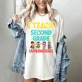 I Teach Second Grade Superheroes Teacher Superhero Women's Comfort Colors T-Shirt Ivory