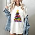 Teacher Crayon Christmas Tree Lights Student School Xmas Women's Comfort Colors T-Shirt Ivory