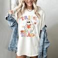 Teacher Halloween Trick Or Teach Floral Ghost Women's Comfort Colors T-Shirt Ivory