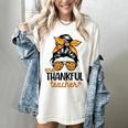 Thanksgiving Shirt Teacher Women Messy Bun Thankful Teacher Women's Comfort Colors T-Shirt Ivory Thanksgiving Shirt Teacher Women Messy Bun Thankful Teacher Women's Comfort Colors T-Shirt Ivory