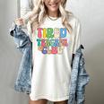 Tired Teachers Club Groovy Teachers Back To School Women's Comfort Colors T-Shirt Ivory