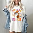 Trick Or Teach Cute Ghost Coffee Pumpkins Halloween Teacher Women's Comfort Colors T-Shirt Ivory Trick Or Teach Cute Ghost Coffee Pumpkins Halloween Teacher Women's Comfort Colors T-Shirt Ivory