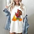 Turkey Reading Books Fall Thanksgiving Teacher Book Women's Comfort Colors T-Shirt Ivory