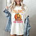 Will Trade Students For Candy Teacher Cute Halloween Pumpkin Women's Comfort Colors T-Shirt Ivory Will Trade Students For Candy Teacher Cute Halloween Pumpkin Women's Comfort Colors T-Shirt Ivory