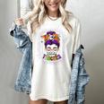 Witchy Teacher Halloween Messy Bun Teacher Bleached Women's Comfort Colors T-Shirt Ivory
