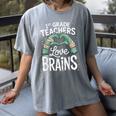 1st Grade Teachers Love Brains Shirt Halloween Teacher Women's Comfort Colors T-Shirt Gray 1st Grade Teachers Love Brains Shirt Halloween Teacher Women's Comfort Colors T-Shirt Gray