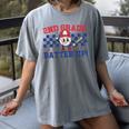 2nd Grade Batter Up Back To School Baseball Teacher Kids Women's Comfort Colors T-Shirt Gray