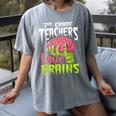 3rd Grade Teachers Love Brains Zombie Teacher Halloween Women's Comfort Colors T-Shirt Gray