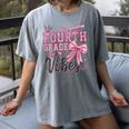 4th Fourth Grade Vibes Back To School Coquette Teacher Girl Women's Comfort Colors T-Shirt Gray