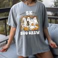 5K Boo Crew Halloween Teacher K5 Floral Ghost Trick Or Teach Women's Comfort Colors T-Shirt Gray