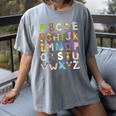 ABC Animals Alphabet Graphic Boys Girls Kindergarten Teacher Women's Comfort Colors T-Shirt Gray
