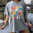 Alphabet Hi Back To School ABC Pre K Kindergarten Teacher Women's Comfort Colors T-Shirt Gray Alphabet Hi Back To School ABC Pre K Kindergarten Teacher Women's Comfort Colors T-Shirt Gray