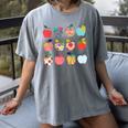 Art Apples Back To School For Teacher Student Women's Comfort Colors T-Shirt Gray