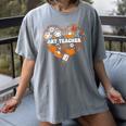 Art Teacher Heart Autumn Thanksgiving Kids Women's Comfort Colors T-Shirt Gray Art Teacher Heart Autumn Thanksgiving Kids Women's Comfort Colors T-Shirt Gray