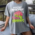 Assistant Principals Love Brains Zombie Teacher Halloween Women's Comfort Colors T-Shirt Gray Assistant Principals Love Brains Zombie Teacher Halloween Women's Comfort Colors T-Shirt Gray