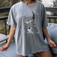 Astronaut Purple Moon Swing NASA Space Science Teacher Women's Comfort Colors T-Shirt Gray