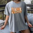 Autumn Pumpkin Thanksgiving Coffee Floral Teacher Fall Women's Comfort Colors T-Shirt Gray Autumn Pumpkin Thanksgiving Coffee Floral Teacher Fall Women's Comfort Colors T-Shirt Gray