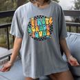 Back To School Groovy Teacher 1st First Grade Crew Squad Women's Comfort Colors T-Shirt Gray Back To School Groovy Teacher 1st First Grade Crew Squad Women's Comfort Colors T-Shirt Gray