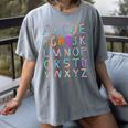 Back To School Kindergarten Alphabet ABC Teacher Women Kids Women's Comfort Colors T-Shirt Gray Back To School Kindergarten Alphabet ABC Teacher Women Kids Women's Comfort Colors T-Shirt Gray