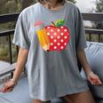 Back To School Pencil And Apple Teacher Student Women's Comfort Colors T-Shirt Gray