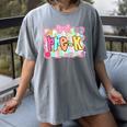 Back To School Pre-K Preppy Teacher Girl Women's Comfort Colors T-Shirt Gray